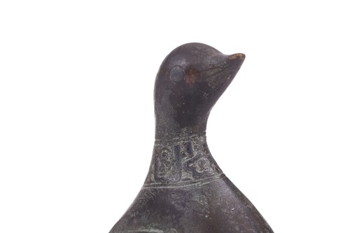Lot 190 - A Khorasan style bronze bird, Persia, possibly...