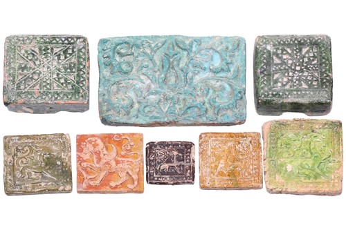 Lot 238 - A group of eight various Islamic tiles, 13th...