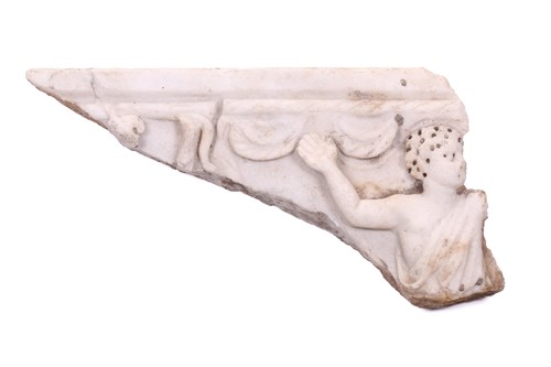 Lot 201 - A Roman Marble fragment, 2nd/3rd century AD,...