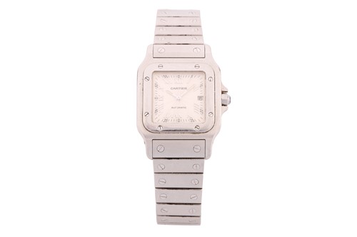 Lot 335 - A Cartier Santos Galbee Automatic Mid-Size...