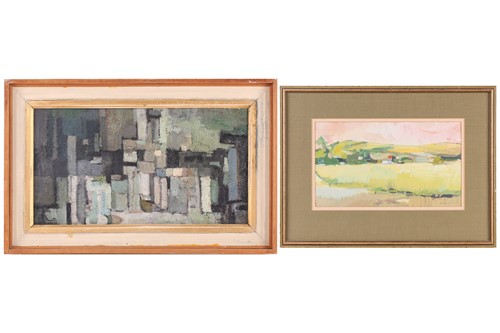 Lot 243 - Geoffrey Hewitt (b.1930), abstract in blue,...