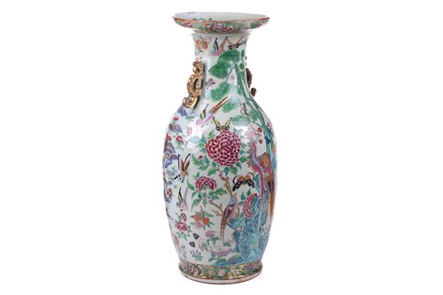 Lot 123 - A large Chinese Famile Rose baluster vase,...