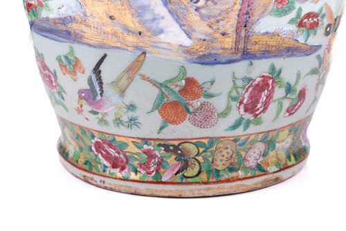 Lot 123 - A large Chinese Famile Rose baluster vase,...