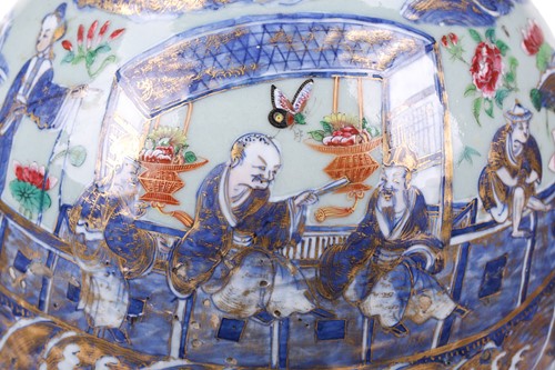 Lot 123 - A large Chinese Famile Rose baluster vase,...