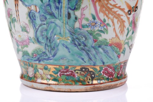 Lot 123 - A large Chinese Famile Rose baluster vase,...