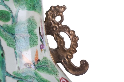 Lot 123 - A large Chinese Famile Rose baluster vase,...