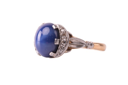 Lot 206 - A synthetic star sapphire and diamond dress...