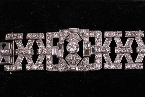 Lot 200 - An Art Deco diamond bracelet by S.J.Rood, set...