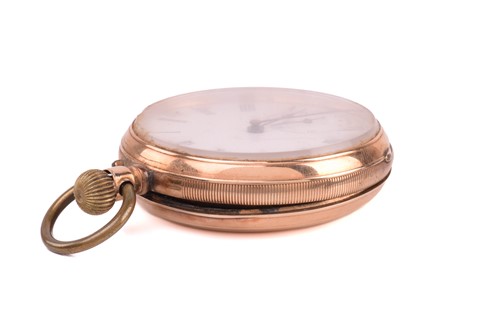 Lot 401 - An open-face pocket watch, featuring a keyless...