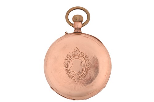 Lot 401 - An open-face pocket watch, featuring a keyless...