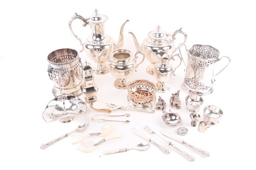 Lot 404 - A four-piece silver plated tea and coffee set...