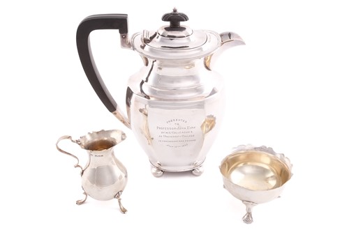 Lot 434 - A George V silver coffee pot, Sheffield 1936...