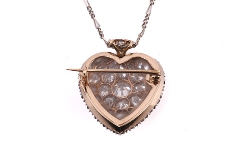 Lot 61 - A Victorian diamond heart pendant, circa 1900,...