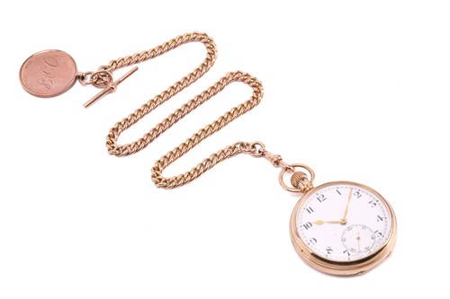 Lot 384 - A 9ct gold Vertex open-face pocket watch with...