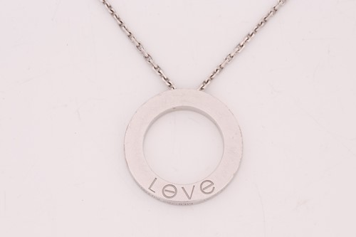 Lot 149 - Cartier - a LOVE necklace in white metal,...