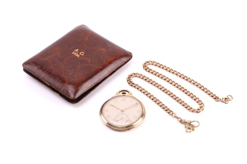 Lot 393 - A 9ct watch chain and gold plated pocket watch...