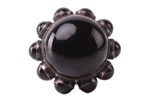 Lot 263 - Georg Jensen - a large onyx cocktail ring,...
