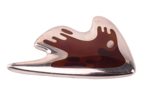 Lot 252 - Georg Jensen - an abstract 'amoeba' brown...