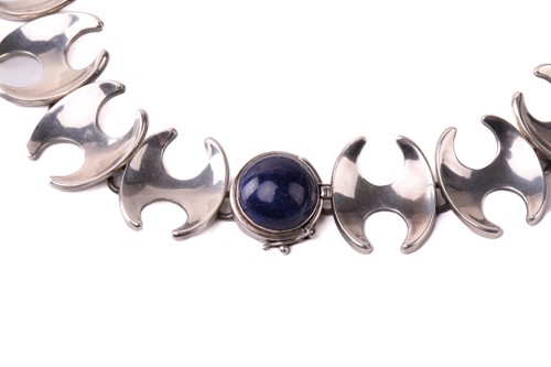 Lot 274 - Georg Jensen - a necklace with sixteen concave...