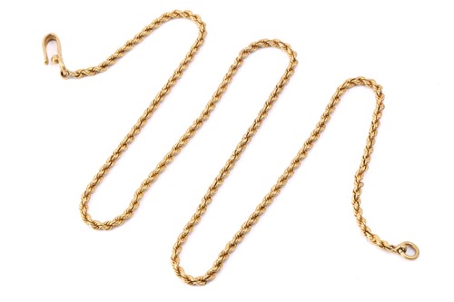 Lot 185 - A twisted rope chain necklace, hook clasp...