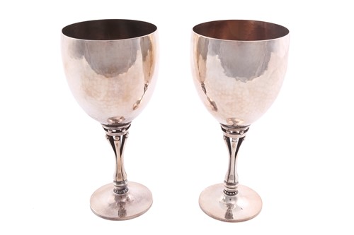 Lot 269 - Georg Jensen - a pair of small wine goblets,...