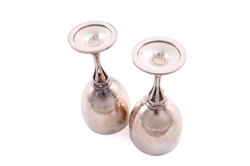Lot 269 - Georg Jensen - a pair of small wine goblets,...