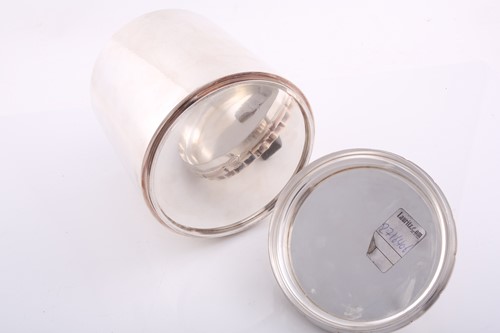 Lot 290 - Georg Jensen - a biscuit barrel of cylinder...