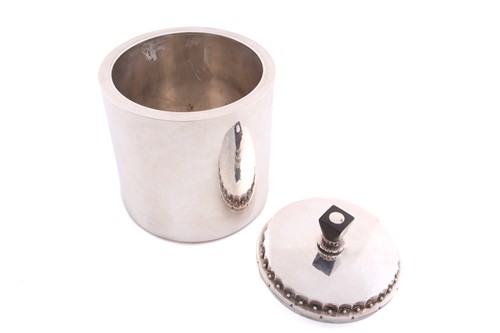Lot 290 - Georg Jensen - a biscuit barrel of cylinder...