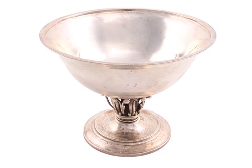 Lot 289 - Georg Jensen - a footed dish with flared rim,...
