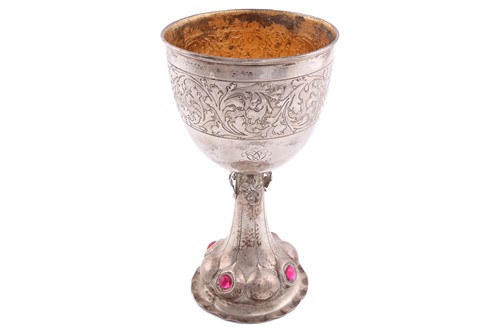 Lot 410 - A continental chalice with a gilt interior,...