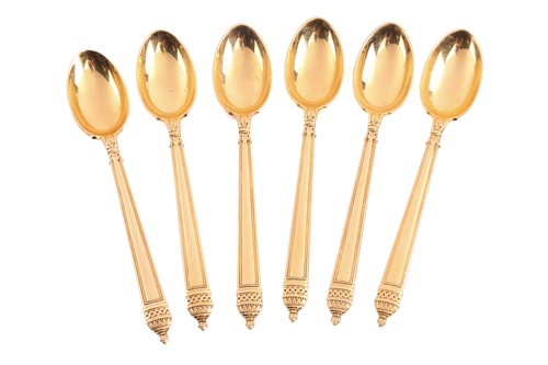 Lot 322 - Tiffany & Co. - a set of six demitasse spoons,...