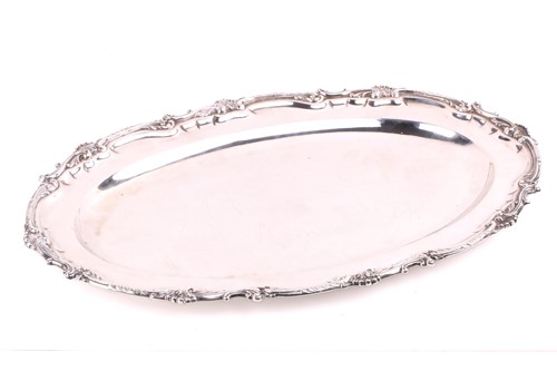 Lot 460 - An Austro Hungarian silver platter; oval with...