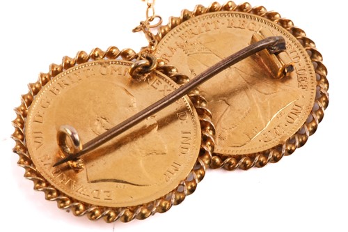 Lot 120 - A double half-sovereign overlapping coin...