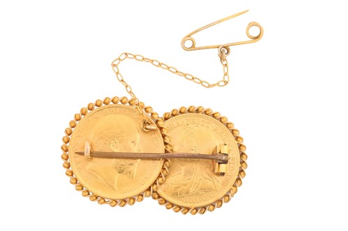 Lot 120 - A double half-sovereign overlapping coin...