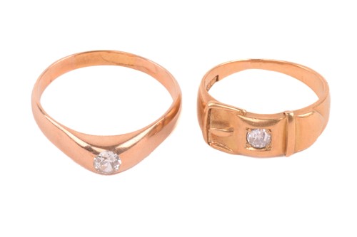 Lot 45 - Two rings set with old-cut diamonds;...