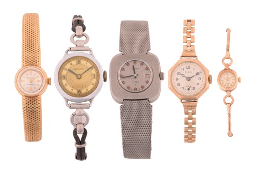 Lot 375 - A collection of five watches including a...