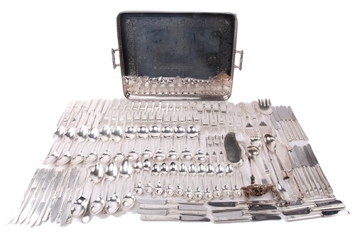 Lot 407 - A suite of silver plated flatware, together...