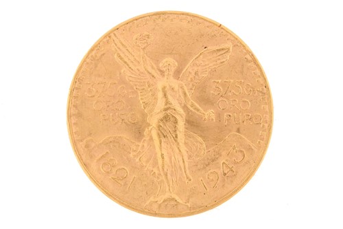 Lot 277 - Mexico - Gold 50 peso, 1943, obv: Victory...
