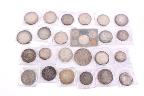 Lot 284 - A collection of silver content world coins,...