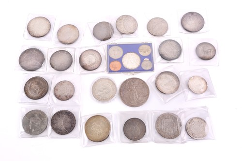 Lot 284 - A collection of silver content world coins,...