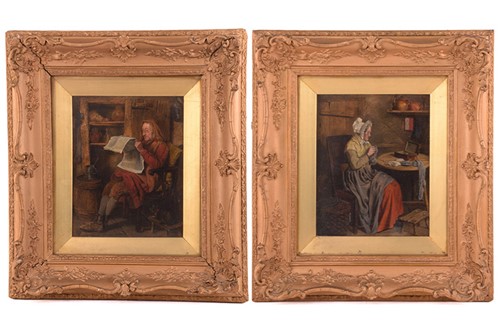 Lot 214 - 19th-century British School, Husband Reading...