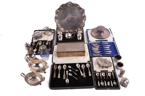 Lot 429 - Collection of silver, including salver...