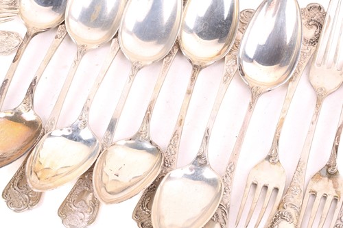 Lot 461 - A loose canteen of German silver flatware,...