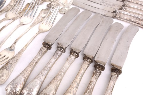 Lot 461 - A loose canteen of German silver flatware,...