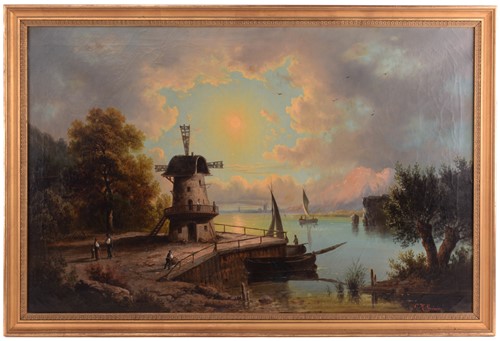 Lot 242 - C. M. Servais (Late 19th century), Windmill on...