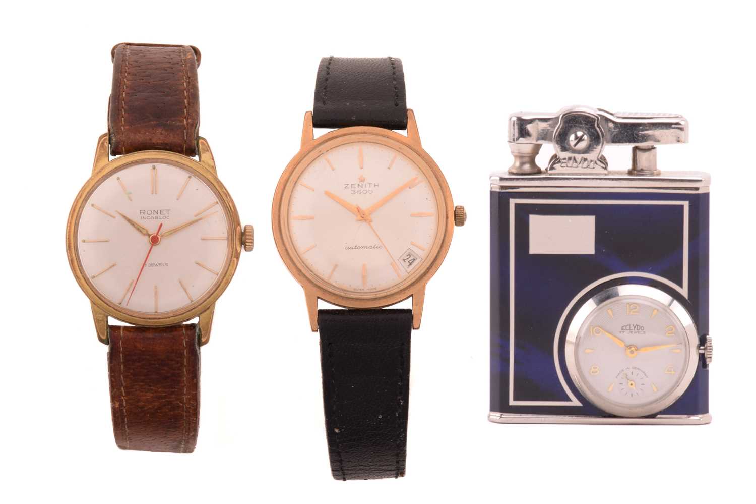 Lot 357 - A Zenith 3600 automatic wristwatch, a Ronet...