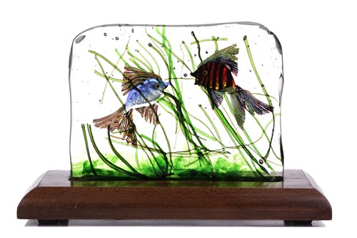 Lot 414 - A Murano art glass aquarium rectangular block,...