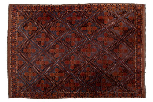 Lot 367 - A large brick red/brown ground Qashqai rug...