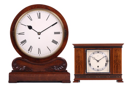 Lot 377 - A Victorian oak single fusee mantle timepiece...