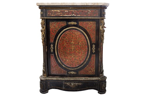 Lot 313 - A 19th century French boulle work and ebonised...